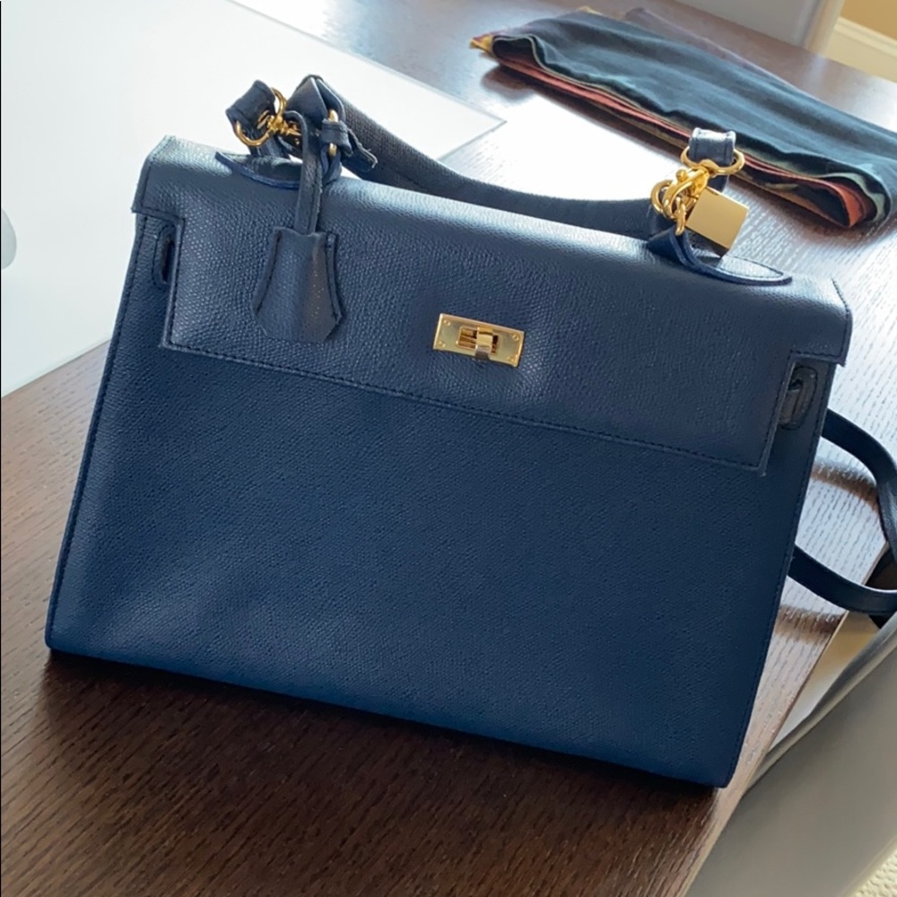 Blue Italian leather purse